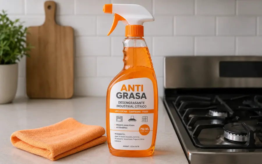 Anti Grasa desengrasante industrial cítrico spray naranja 750ml uso cocina campanas pisos
