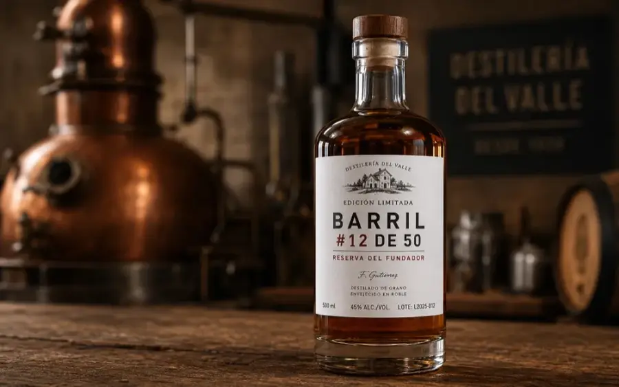 Botella Edición Limitada Barril 12 de 50 — Reserva del Fundador con etiqueta numerada